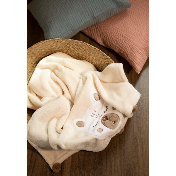 Bež bombažna otroška odeja 75x120 cm Teddy – Mijolnir-image-2