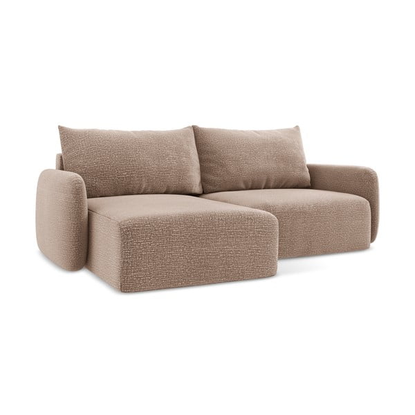 Svetlo rjava raztegljiva/s prostorom za shranjevanje kotna sedežna garnitura (levi kot) Kalena – Makamii-image-1