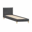 Temno siva oblazinjena postelja z letvenim dnom 90x200 cm Tina – Ropez