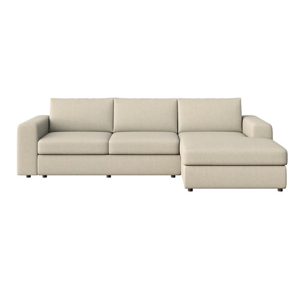 Bež kotna sedežna garnitura (desni kot/z ležalnikom) Baga – Rodier