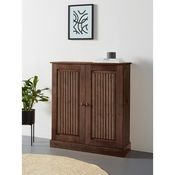 Rjava omarica iz masivnega bora 100x34 cm Mille – Støraa-image-1