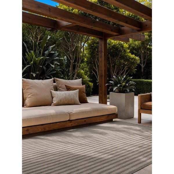 Siva/kremno bela notranja in zunanja preproga 160x230 cm Haringey Linley – Ted Baker-image-1