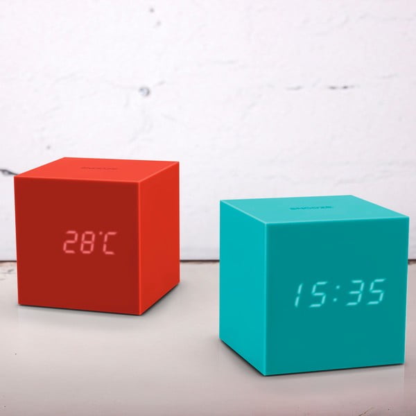 Rdeča LED budilka Gingko Gravity Cube-image-1