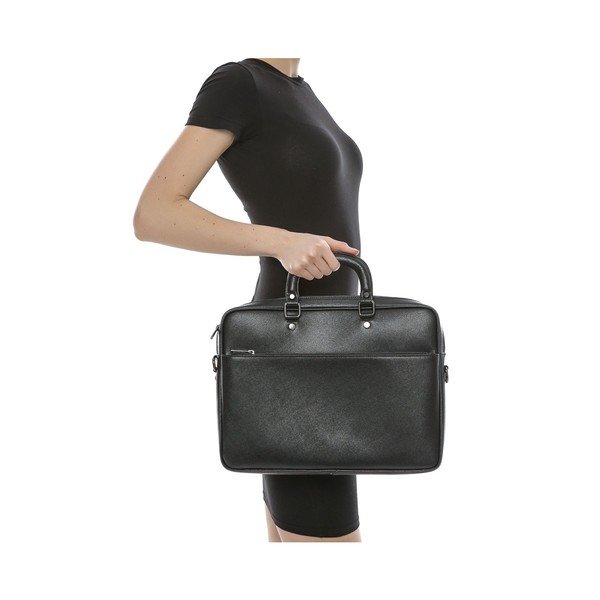 Črna unisex usnjena torba Sofia Cardoni Plurra-image-3