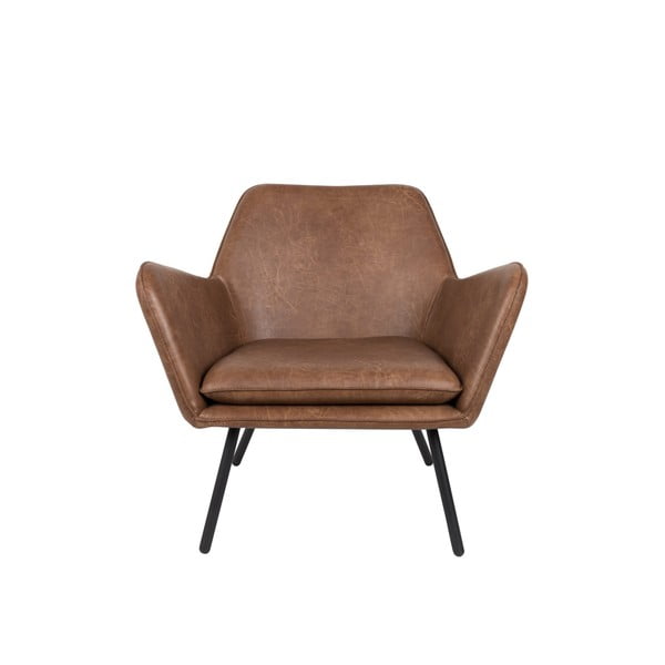 Rjav fotelj White Label Bon-image-2