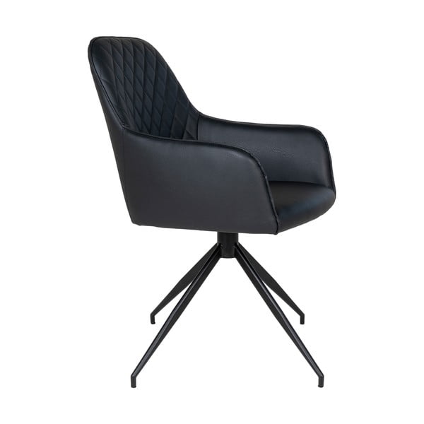 Črn oblazinjen jedilni stol Harbo – House Nordic-image-3