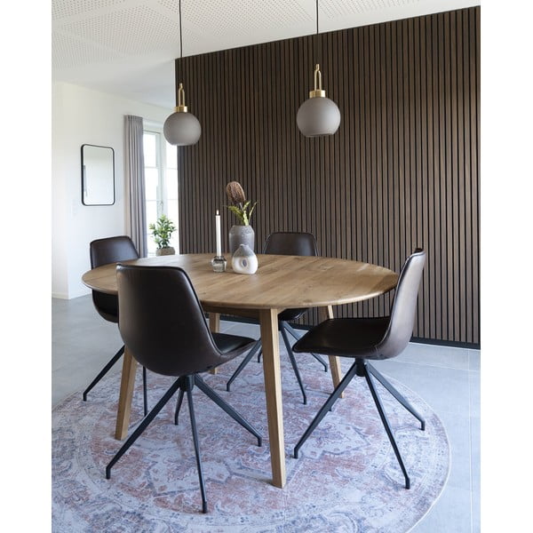 Okrogla raztegljiva jedilna miza iz masivnega hrasta ø 118 cm Metz – House Nordic-image-1