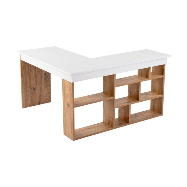 Pisalna miza v borovem dekorju 120x130 cm Vesper – Kalune Design