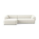 Bela žametna kotna sedežna garnitura (levi kot) Moana – Makamii