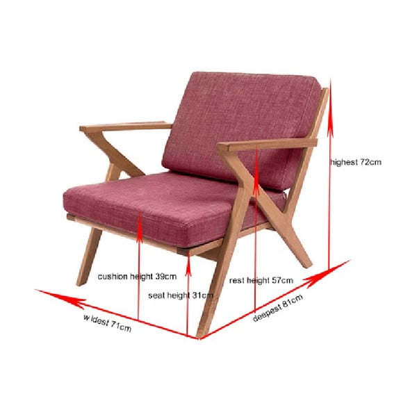 Present Time Rest Oak Taupe fotelj-image-1