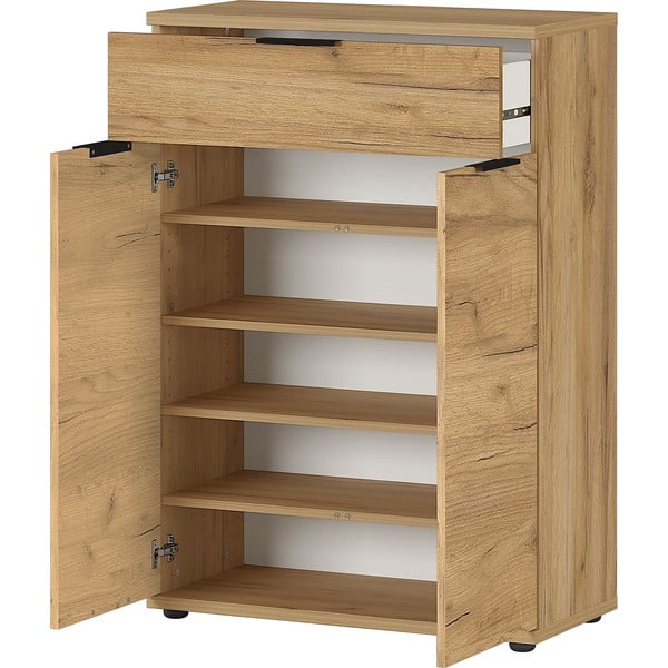 Omara za čevlje v hrastovem dekorju s predali Fremont - Germania-image-3