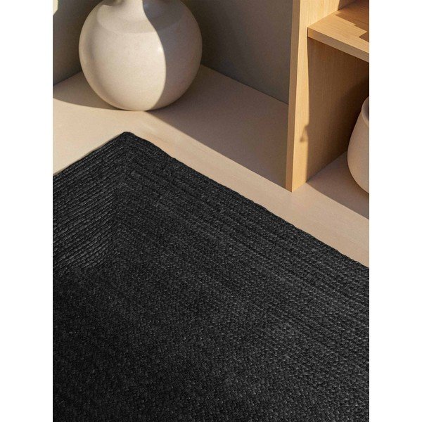 Črna obojestranska/ročno tkana preproga iz jute 200x300 cm Juno – Hanse Home-image-2