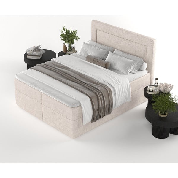 Bež boxspring postelja s prostorom za shranjevanje 180x200 cm Imagine – Maison de Rêve-image-4
