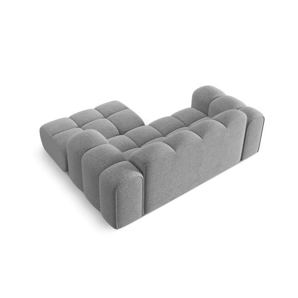 Svetlo siva kotna sedežna garnitura iz šenilje (desni kot/z ležalnikom) Treno – Cosmopolitan Design-image-3