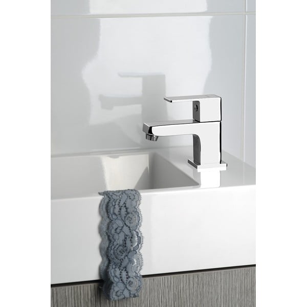 Ventil za umivalnik v sijajno srebrni barvi Small – Sapho-image-1