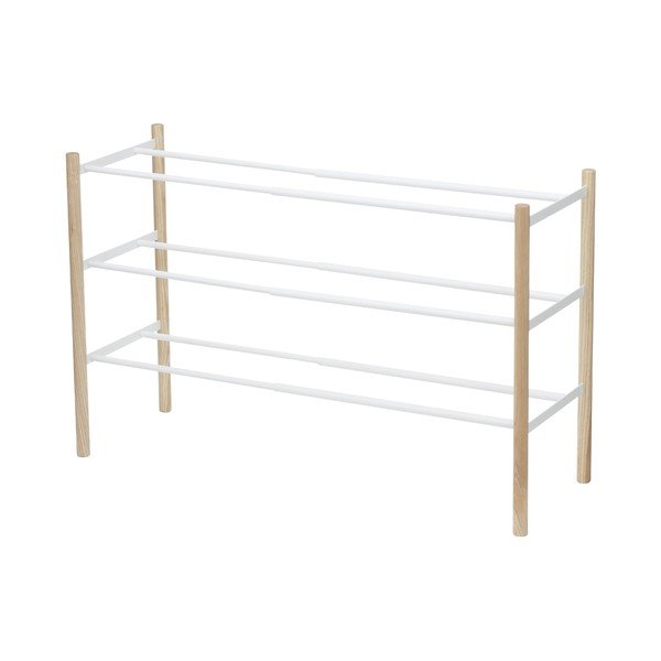 Belo/naravno kovinsko teleskopsko stojalo za čevlje – YAMAZAKI-image-4