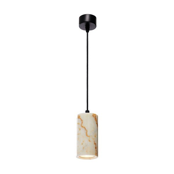 Kremno bela viseča svetilka z marmornim senčilom ø 6,5 cm Selma – Opviq lights