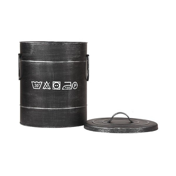 Črn kovinski koš za perilo LABEL51, ⌀ 26 cm-image-1