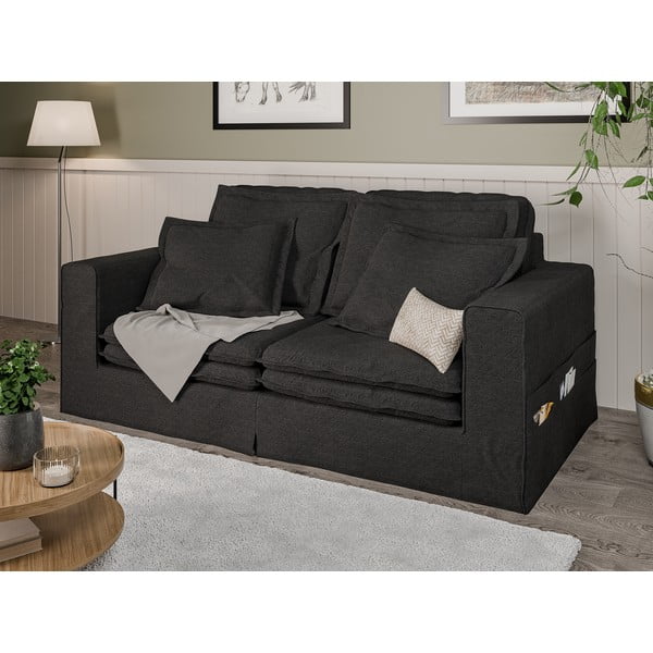 Črna sedežna garnitura 196 cm Nora – Ropez-image-3