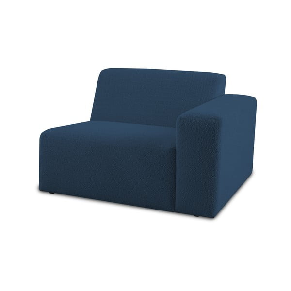 Temno moder modul za sedežno garnituro iz tkanine bouclé (desni kot) Roxy – Scandic-image-1