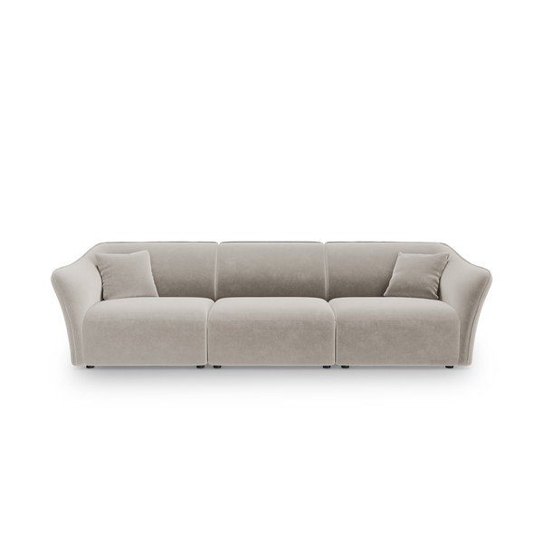 Bež žametna sedežna garnitura 292 cm Tokyo – Cosmopolitan Design