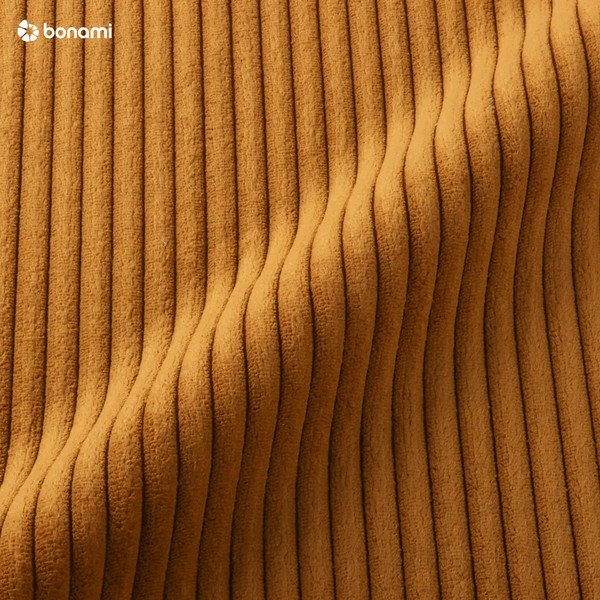 Gorčično rumena kotna sedežna garnitura iz rebrastega žameta Voltaire – Bobochic Paris-image-1