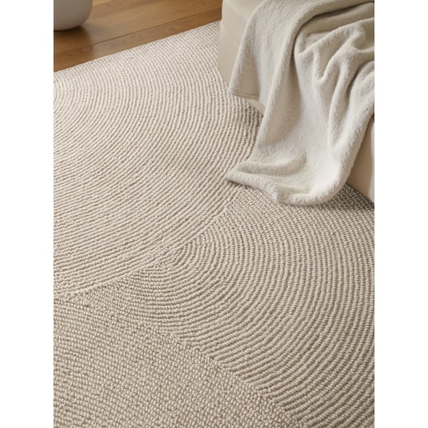 Ročno tkana volnena preproga v svetli naravni barvi 120x180 cm Eleni Natural White – Hanse Home-image-3
