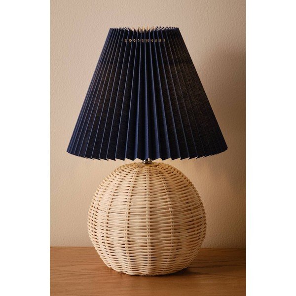 Modra/v naravni barvi namizna svetilka iz ratana (višina 36 cm) Sisal – Jotex-image-1