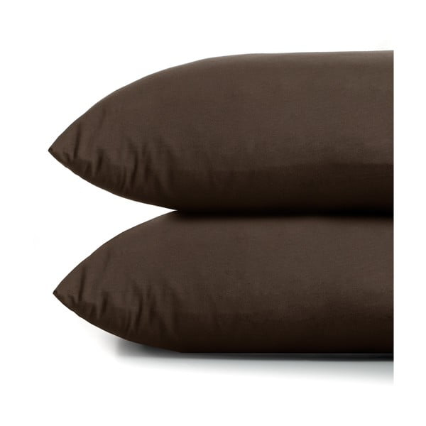 Komplet 2 temno rjavih bombažnih vzglavnikov DecoKing Amber Chocolate, 40 x 40 cm-image-2