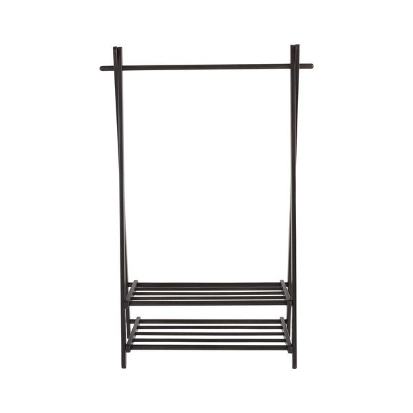 Črno stojalo za oblačila iz masivnega bora 100x150x41 cm Cole – Jotex-image-4