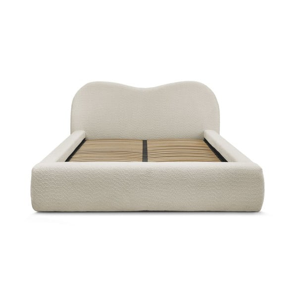 Bež oblazinjena zakonska postelja s prostorom za shranjevanje z letvenim dnom 180x200 cm Orlane – Bobochic Paris-image-4