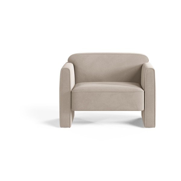 Bež žameten fotelj Abby – Micadoni -image-1