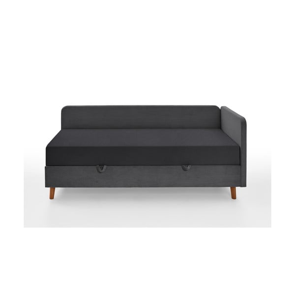 Temno siva oblazinjena postelja s prostorom za shranjevanje 90x200 cm Cabana – Meise Möbel-image-3