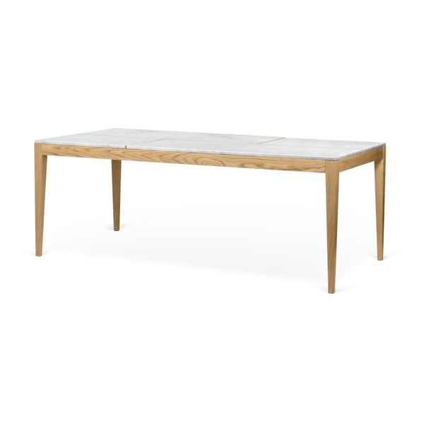 Jedilna miza iz masivnega hrastovega lesa z marmornato ploščo TemaHome Utile