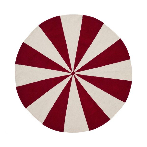 Rdeča/bela otroška preproga iz mešanice bombaža ø100 cm Wirla – Kave Home