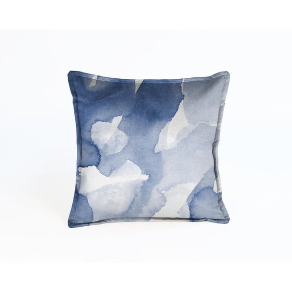 Modra žametna okrasna blazina Velvet Atelier Abstract, 45 x 45 cm
