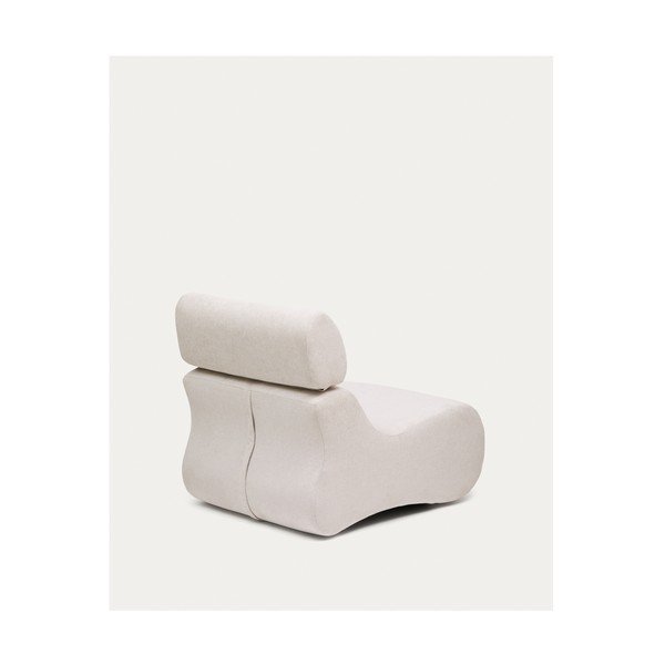 Bel/svetlo rožnat fotelj iz šenilje Club – Kave Home-image-3