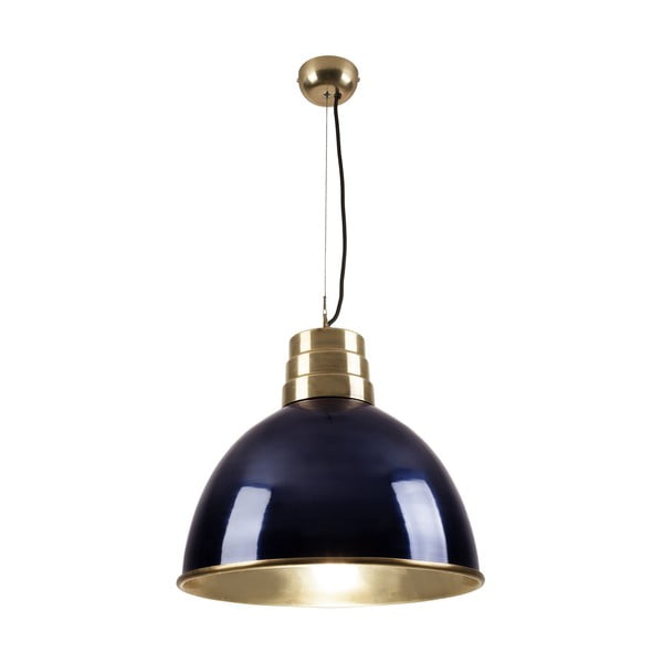 Temno modra/zlata viseča svetilka s kovinskim senčnikom ø 40 cm Sublime – HF Living