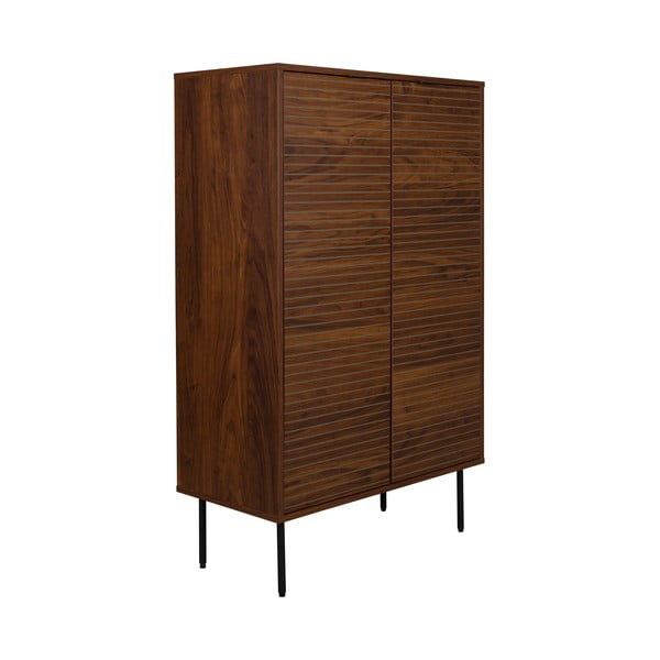 Rjava omarica v orehovem dekorju 80x130x40 cm Stripes – White Label-image-2