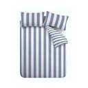 Bela/modra posteljnina za zakonsko posteljo 200x200 cm Cove Stripe – Catherine Lansfield