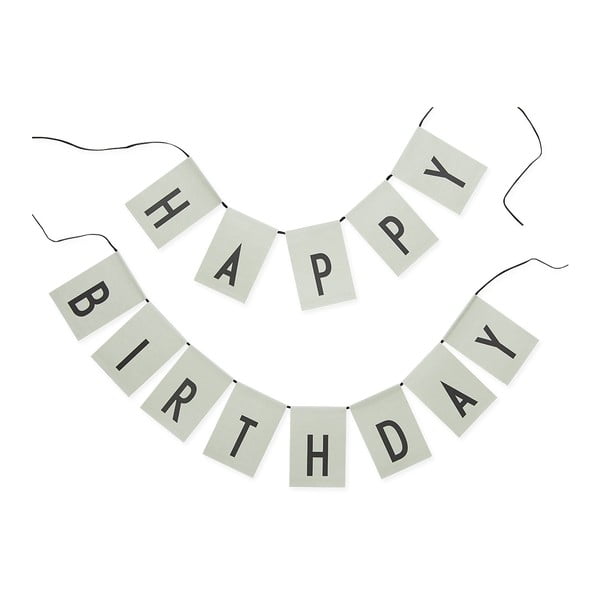 Svetlo zelena girlanda Design Letters Happy Birthday
