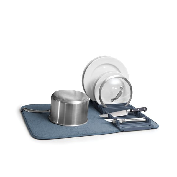 Modra tekstilna odcejalna podloga 61x46 cm Udry – Umbra