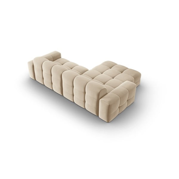 Bež žametni kotni kavč (levi kot) Kendal - Micadoni Home-image-4