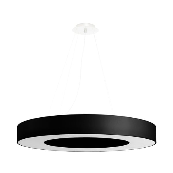 Črna viseča svetilka s tekstilnim senčnikom ø 70 cm Galata Slim – Nice Lamps
