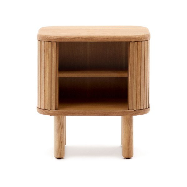 Nočna omarica v jesenovem dekorju v naravni barvi Mailen – Kave Home-image-4