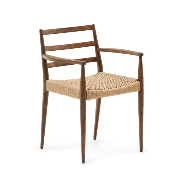 Jedilni stoli iz masivnega hrasta v rjavi in naravni barvi v kompletu 2 ks Analy – Kave Home