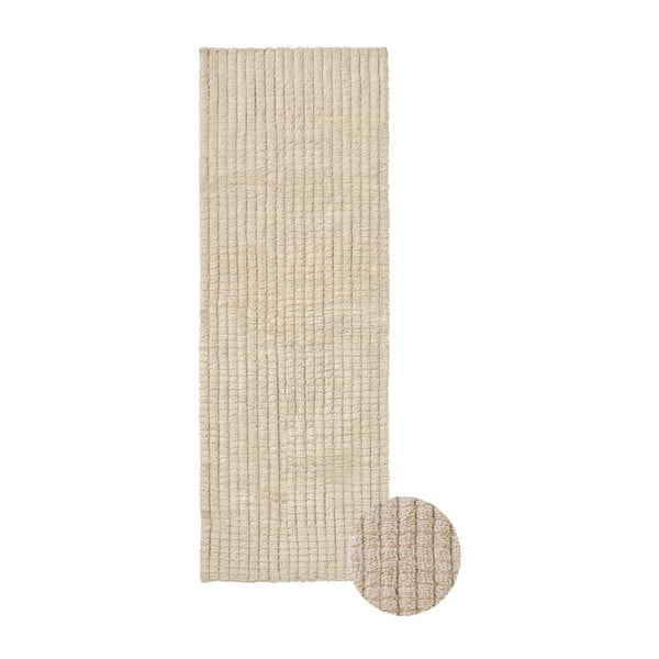 Bež pralen ročno tkan volnen tekač 80x230 cm Unexpected Wool – Lorena Canals