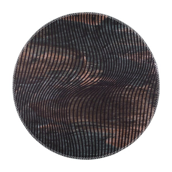 Črna pralna okrogla preproga ø 80 cm – Vitaus