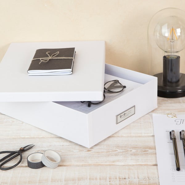 Bela škatla za shranjevanje dokumentov Bigso Box of Sweden Oskar, velikost A4-image-1