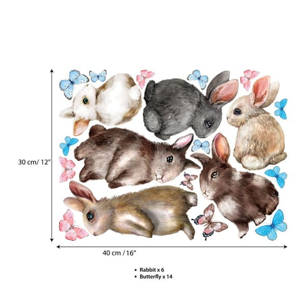 Stenske nalepke Ambiance Baby Rabbits-image-2